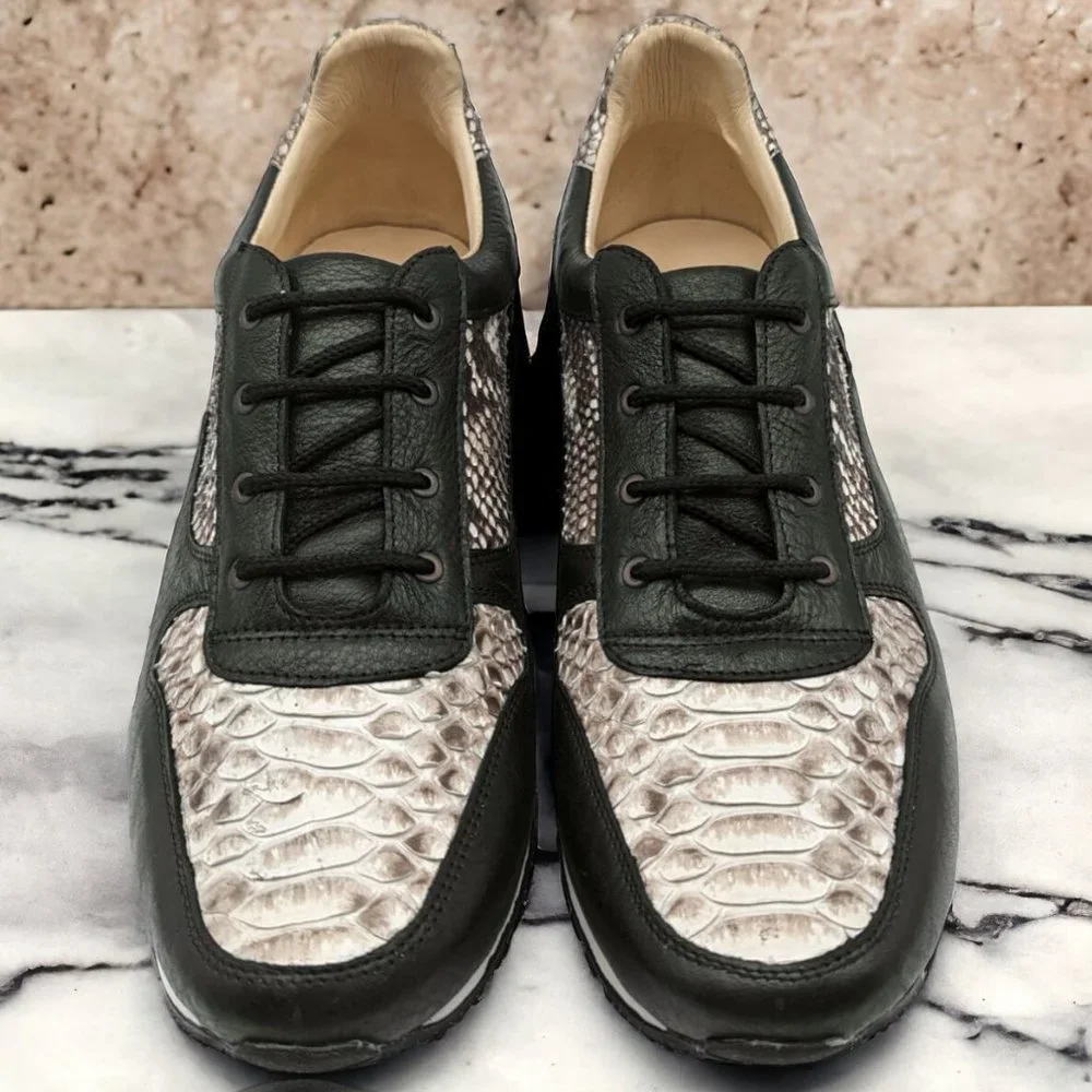 Black & Natural Python Sneaker - Picture 5 of 9